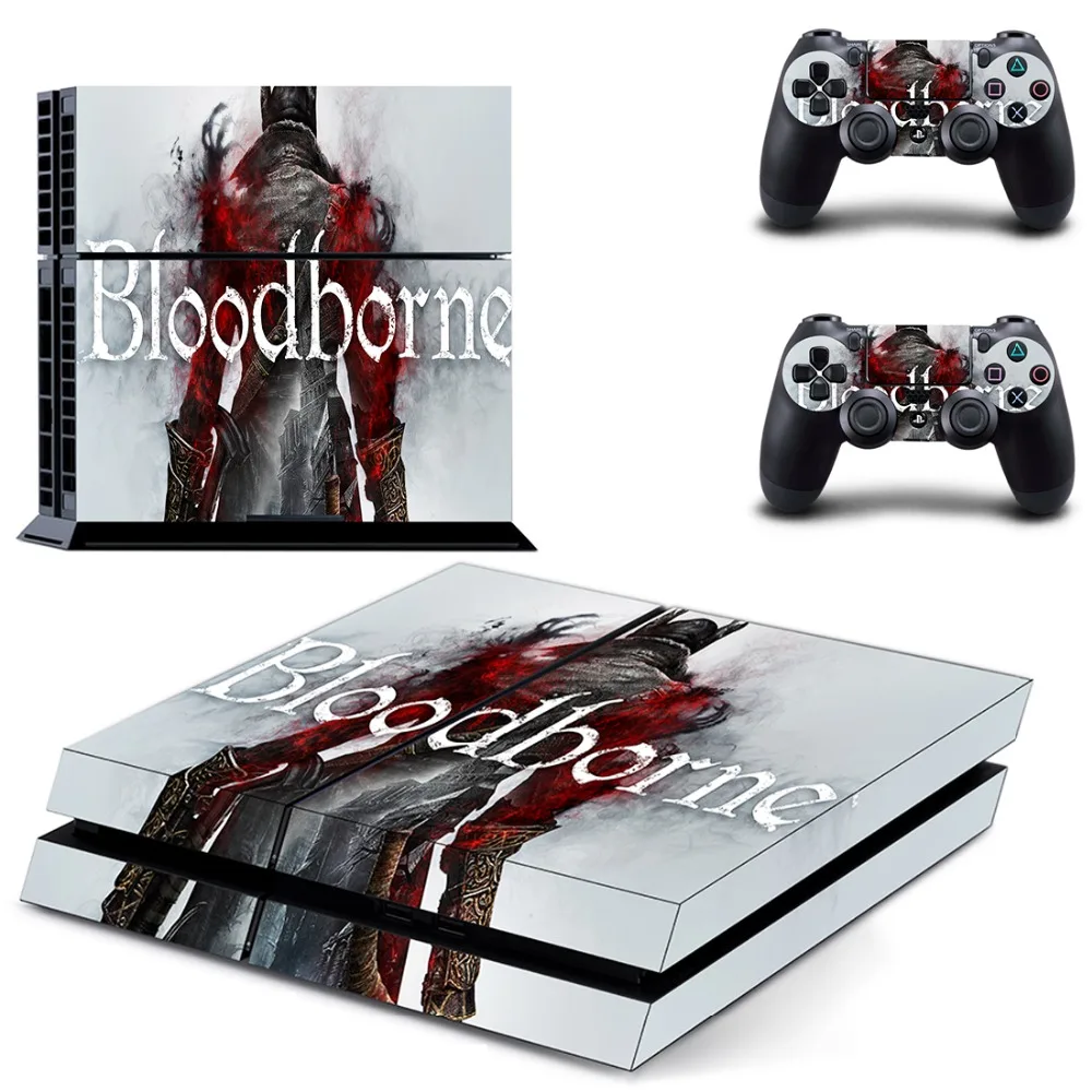 Новый наклейка "Bloodborne" наклейка для PS4 Стикеры для sony Playstation 4 консоли защитная пленка + 2 шт. Пульты ДУ игровых приставок 15 вышивка крестом