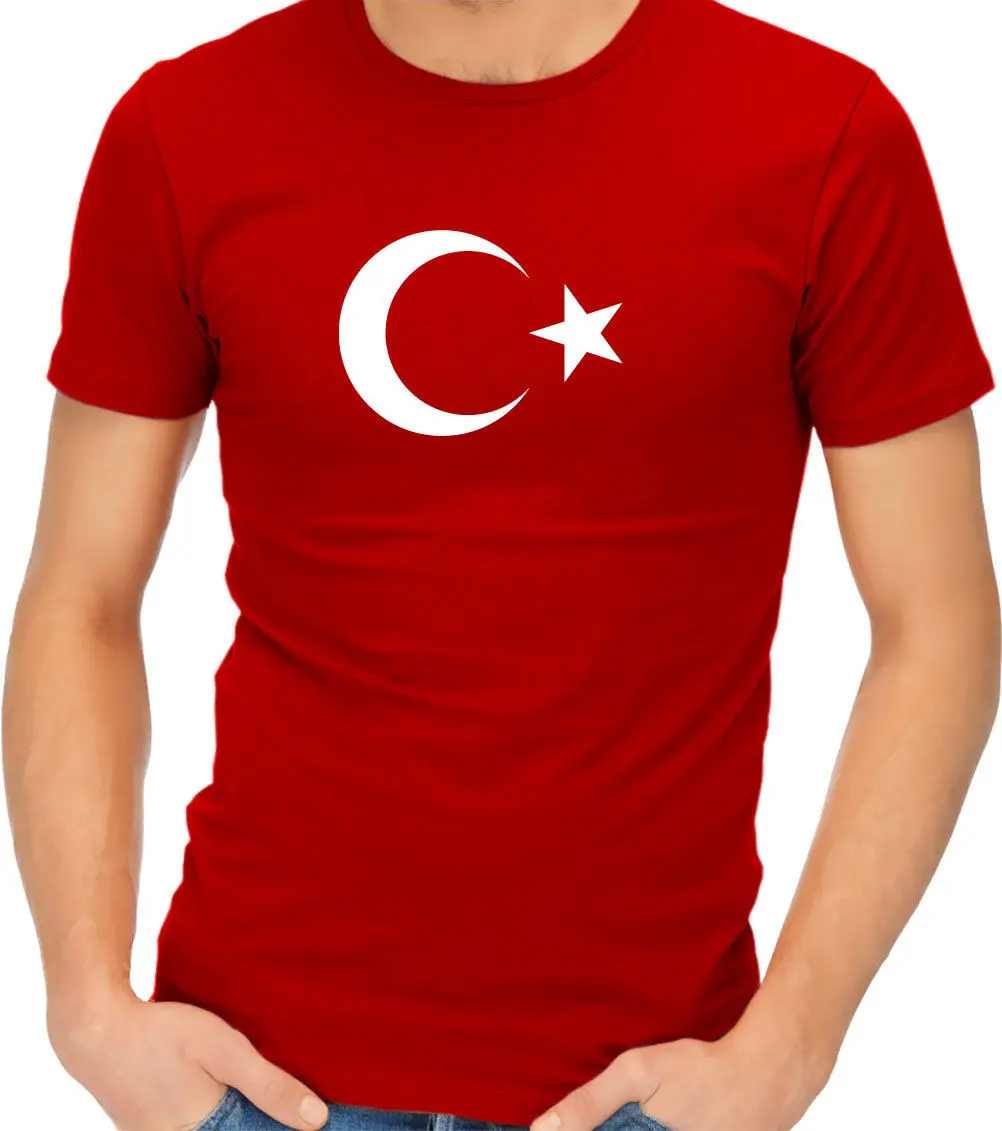 Simple Short Sleeved Cotton T Shirt Turkey National Flag Pride Country