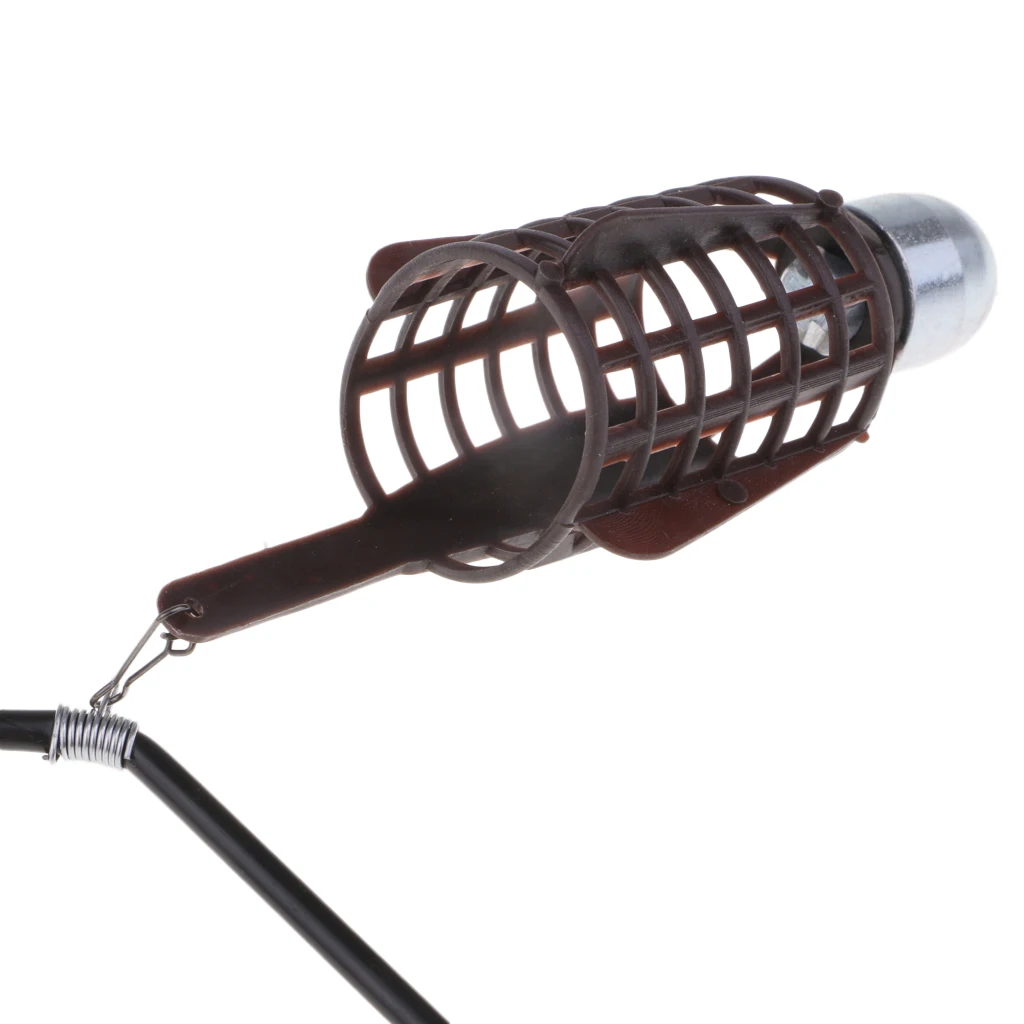 2pcs Fishing Feeder Basket Holder Fishing Bait Cage w/ Line 9# Hooks 30g/40g Alimentador de pesca engraissement de peche