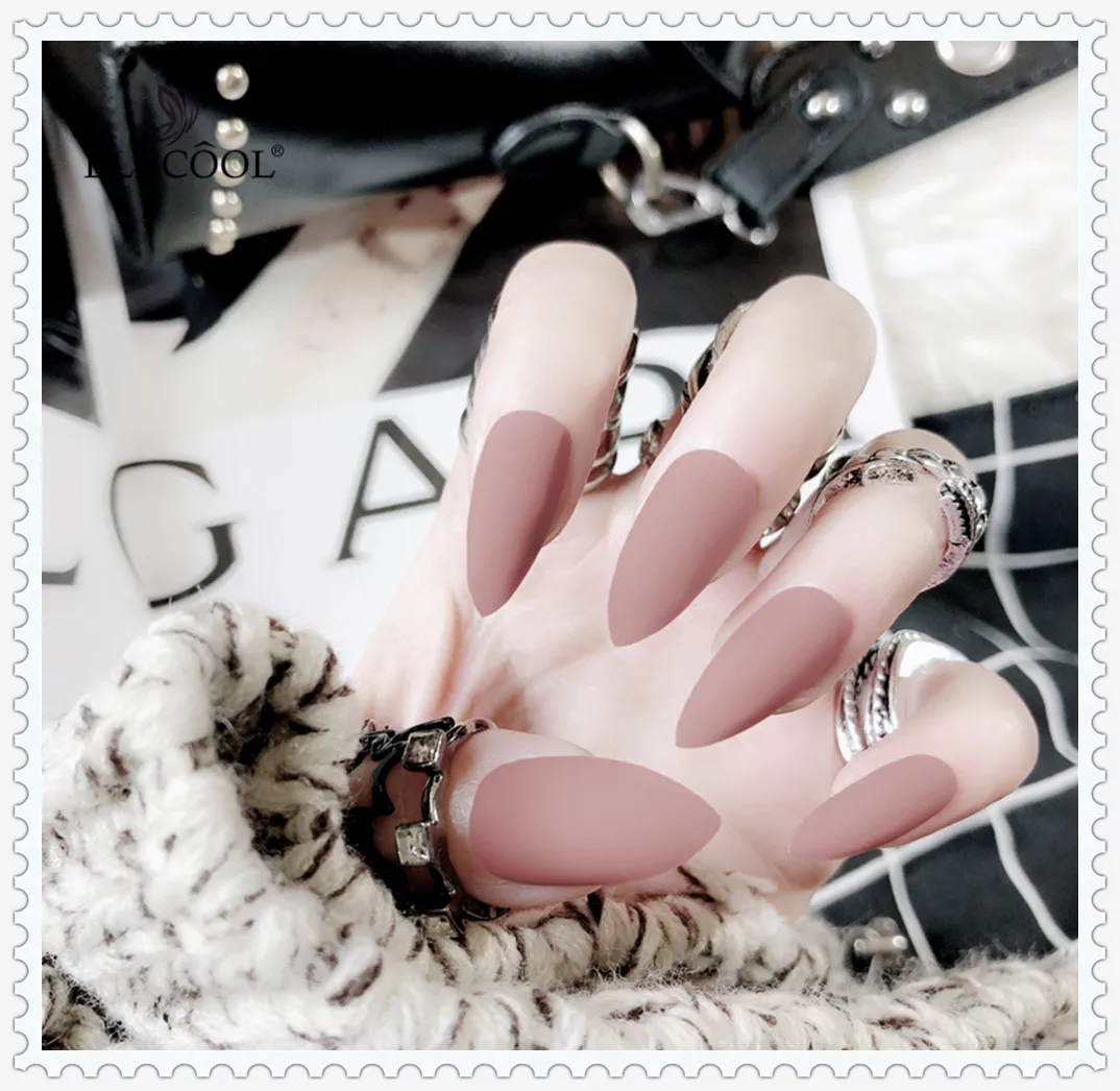 Длинные акриловые накладные ногти ELECOOL, 24 шт., 10 чистых цветов, накладные ногти, гель для наращивания ногтей, искусственные аксессуары для дизайна ногтей