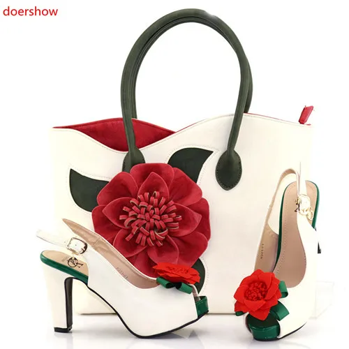 

doershow Nigerian Style Woman Shoes And Bag Set Latest yellow Italian Shoes And Bag Set For Party Dress Free Shipping SAB1-4