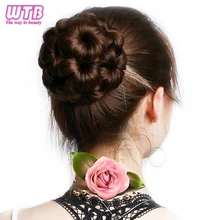 WTB синтетические вьющиеся шиньон булочка шиньон 9 цветов ролик клип в поддельные волосы для женщин высокая температура волокна Наращивание волос