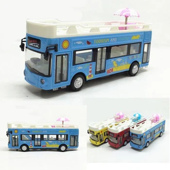 

1:32 Alloy Convertible Sightseeing Bus Music Lighting Toy Bus Diecasting Car Kids Toy Alloy Car Bus Model