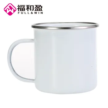 

400ML Creative Enamel Coffee Mug Cup Classic Chinese Tea Cup With Brief One Color Pritinng For Office Home use