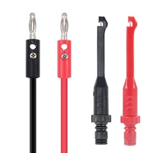2 pz Piercing Test Clip e 2 pz banana linee, Heavy-Duty Isolamento Piercing Sonda test Automotive Clip con la parte posteriore della sonda