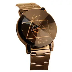Практичные Роскошные для женщин мужчин's повседневное нержавеющая сталь Аналоговые кварцевые наручные часы Мода подарок