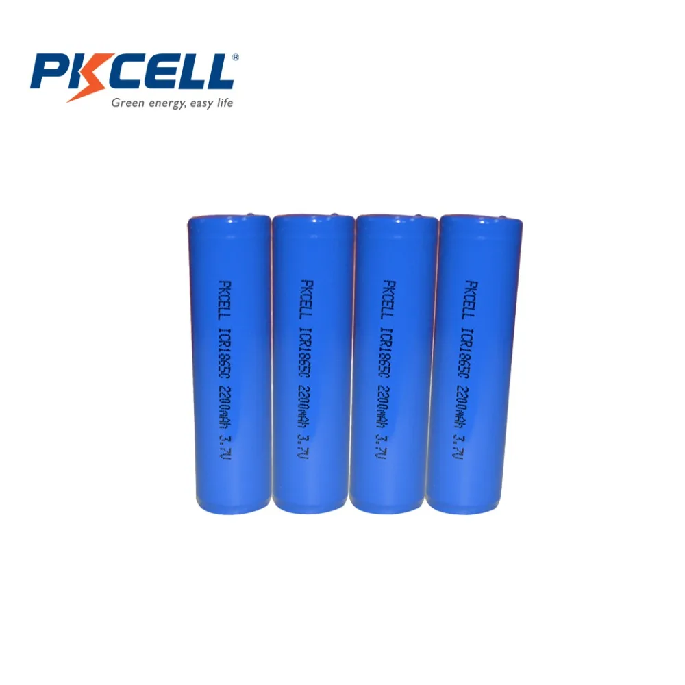

4Pcs 3.7V Li-Lion Battery PKCELL ICR 18650 3.7 Volt 2200mAh Rechargeable Battery