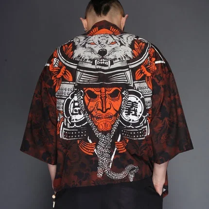 Японское кимоно кардиган для мужчин haori yukata мужской самурайский костюм одежда кимоно куртка мужская кимоно рубашка yukata haori TA475 - Цвет: 7