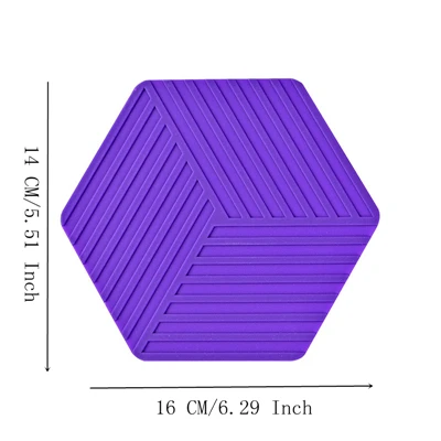 Утолщенный силиконовый коврик подставка для чашки Нескользящая изоляционная подставка для чаши коврик для чаши сплошной цвет Горячие подставки Подставка держатель для кастрюли кухонные аксессуары - Цвет: Purple Mat