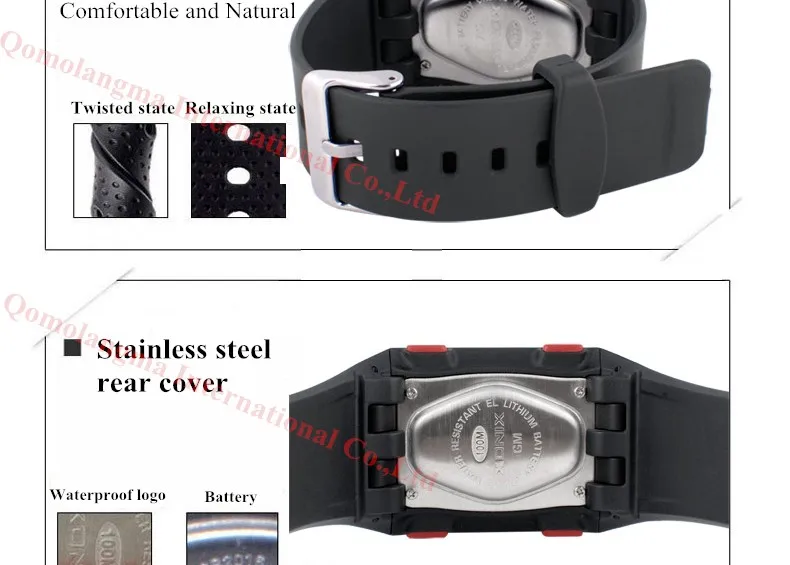 dwaterproof água 100m led relógio digital correndo