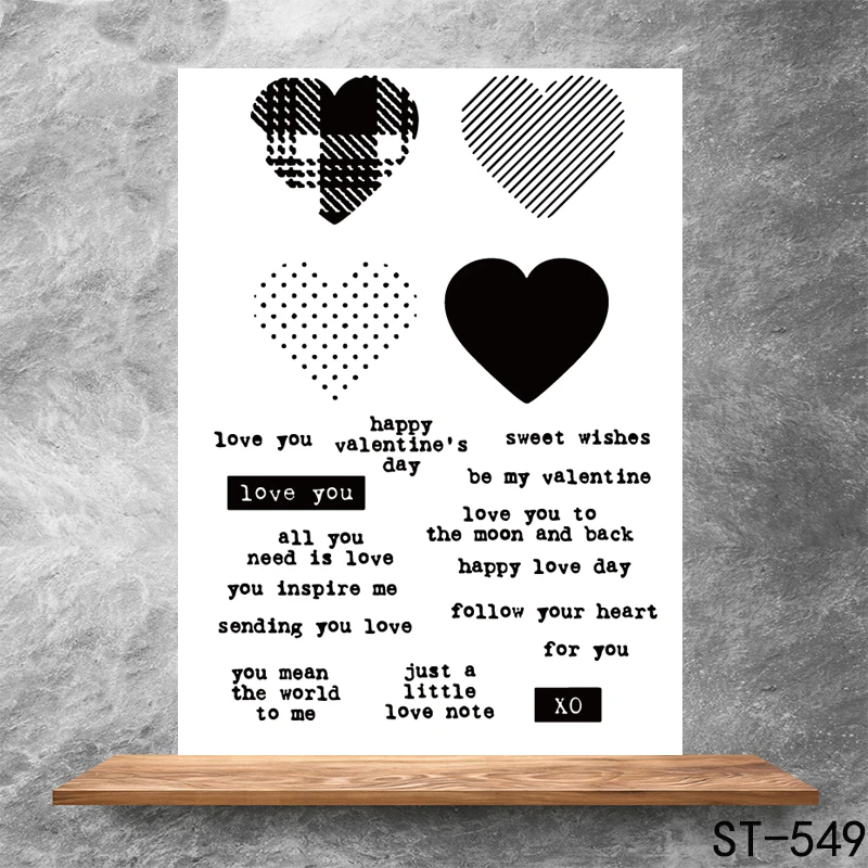 

Happy Valentine's Day Transparent Clear Stamps DIY Scrapbooking Album Card Making DIY Decoration Making Embossing Stencil