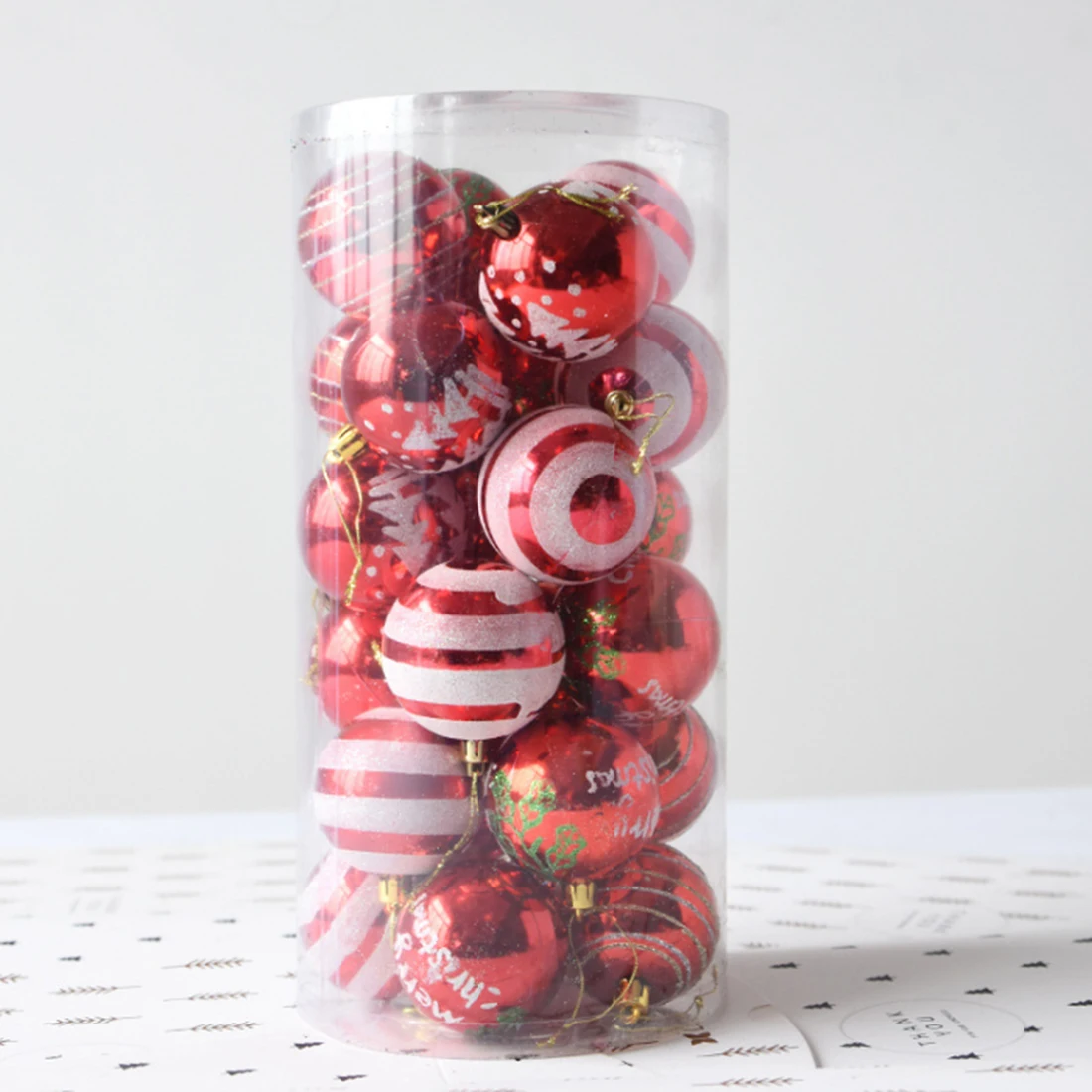24 unids/set 6 CM bola de pintura de Navidad árbol de Navidad colgante decoración fiesta adornos Featival-Surtido/dorado/rojo color 24 unids/set 6 CM bola de pintura de Navidad árbol de Navidad colgante decoración fiesta adornos Featival-Surtido/dorado/rojo color