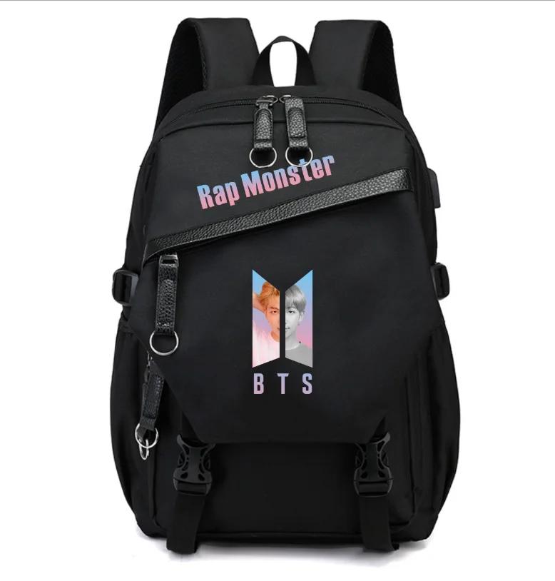 

2019 FASHION COOL Bangtan Backpack Bag School Book Zipper Bags Laptop Backpack Boy Girls V and jimin Kpop army
