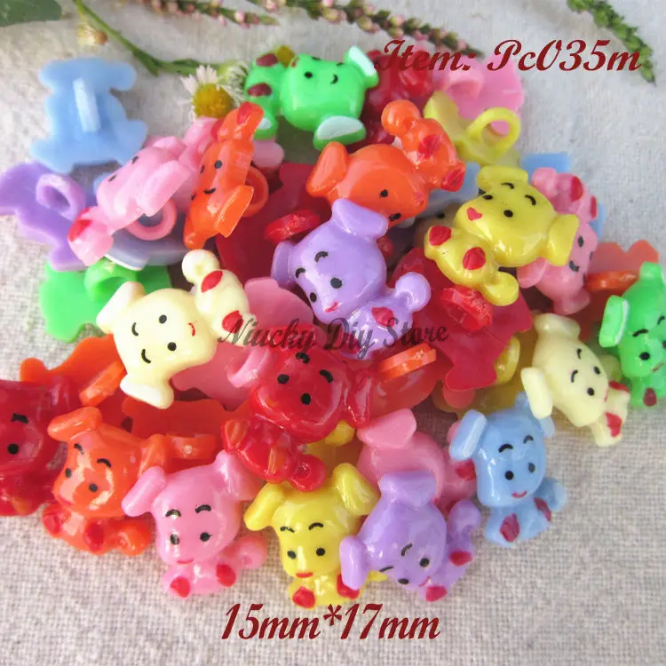 

120pcs 15mm*17mm dog animal buttons mixed color cotton buttons for craft accessories and child decoration accessory wholesale