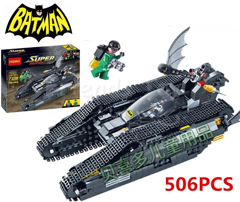

506pcs Batman Bat-Tank Riddler Tumbler Batmobile Super Heroes DC Building Blocks Set Toy Figure Lepin 7787 Compatible With Lego