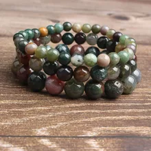 LanLi 4/6/8/10/12mm fashion Jewelry lndian onyx stone beads bracelet be fit for Glamour rmen and women send Gifts and amulet natural quality goods color ice stone bracelet send certificates send jewelry box