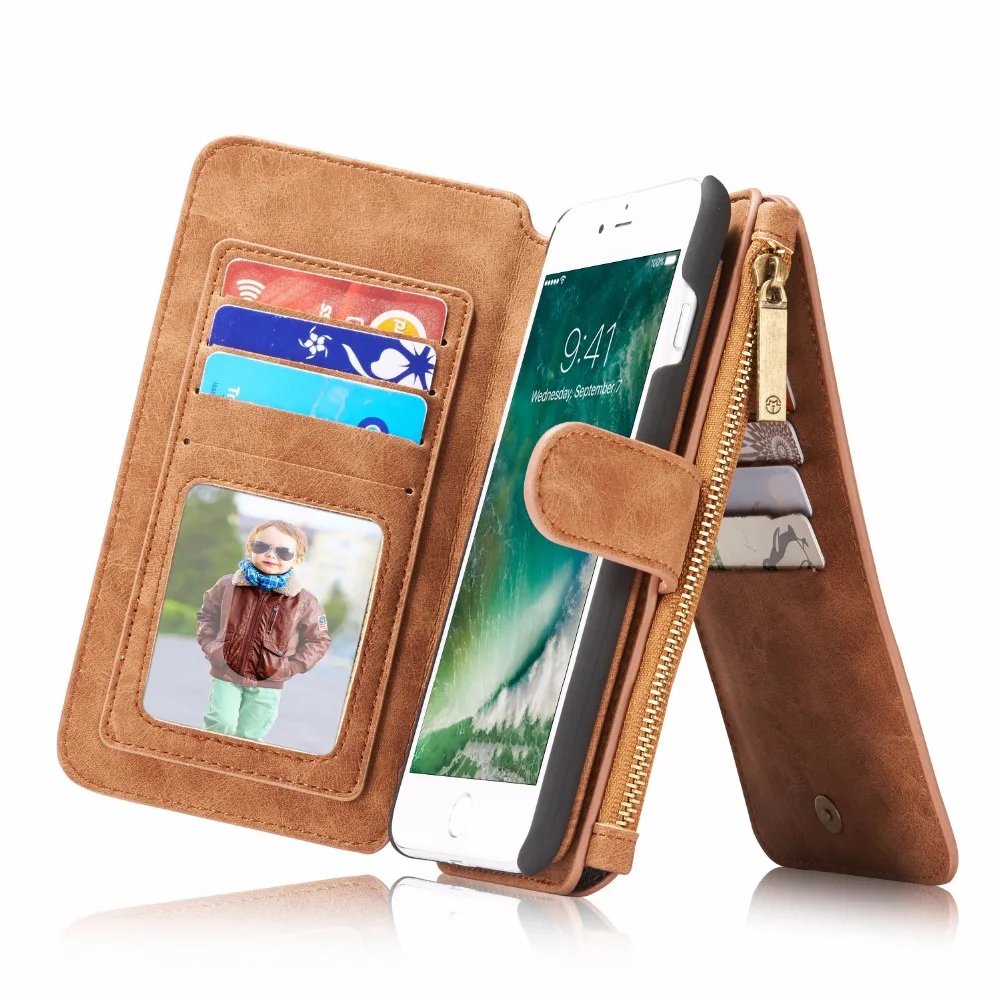 CaseMe Роскошный Кожаный Чехол Wallet Раскладной Телефон Case для Apple iPhone 7 Plus iPhone7 Плюс