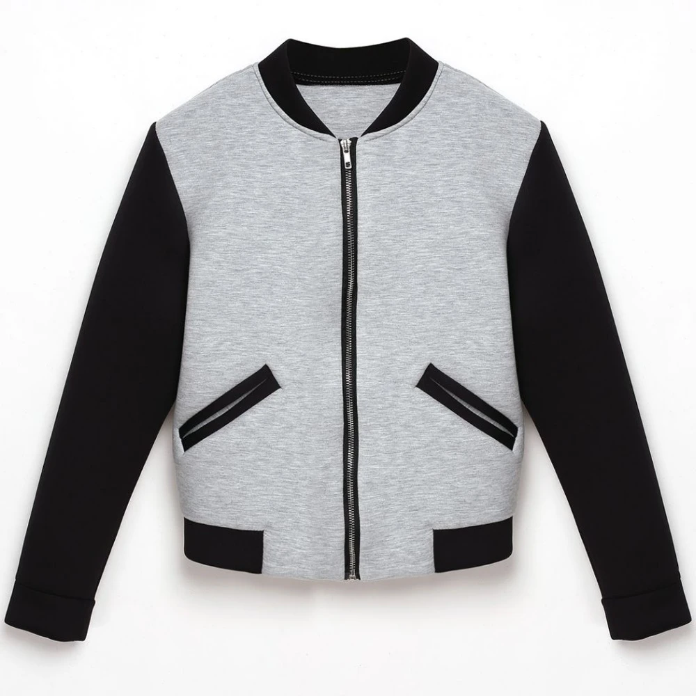 Women Short Jackets Harajuku style Sweatshirt Zipper Long