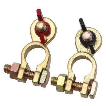 

2Pcs Universal Positive/Nagative Car Battery Terminal Clamp Clip Brass Connector