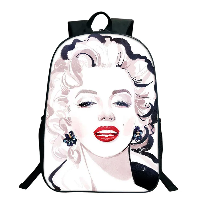 

2019 Marilyn Monroe Backpacks For Women Girls Colorful Children School Student Backapcks Kids Lightweight Kindergarten Bags