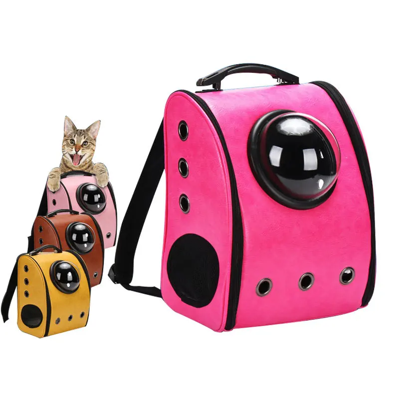 

Pet Cat Dog Carrier Foldable Breathable PU Space Capsule Portable Travel Bag Carrying Cage Backpack Dropshipping