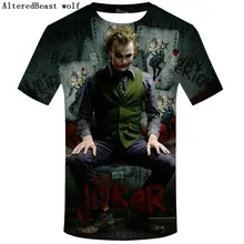 Г. Новая футболка с 3d принтом «Джокер» футболка с 3d изображением забавных комиксов «Джокер с покером» летняя стильная одежда футболки, топ с полным принтом