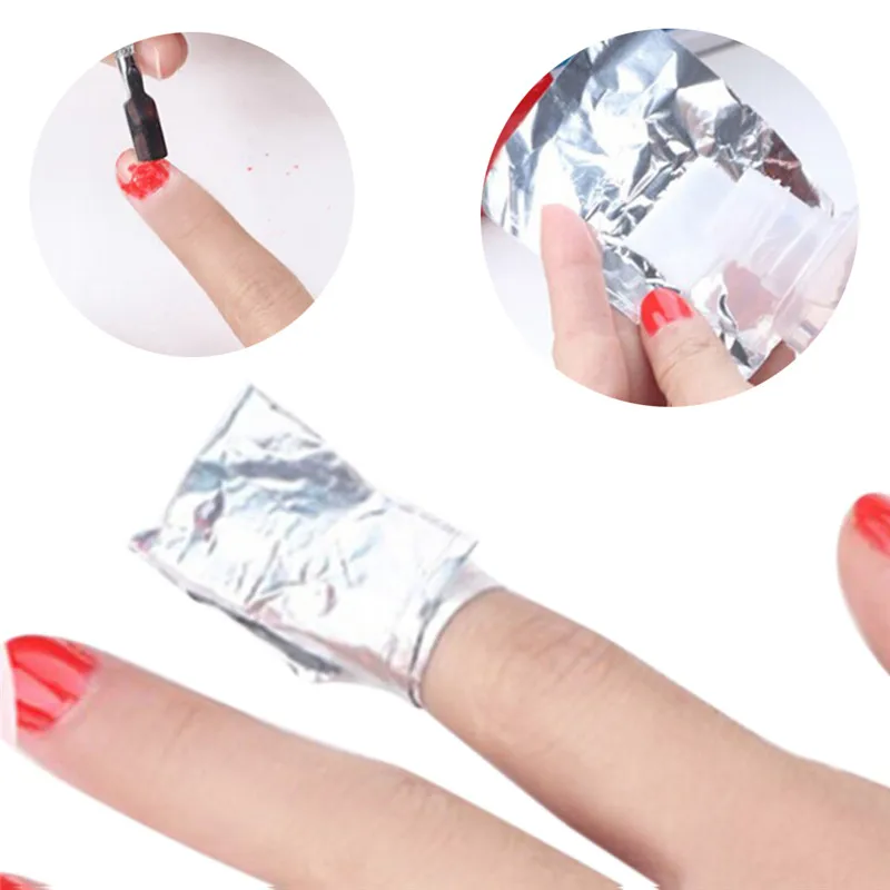 

100Pcs/pack Professional Aluminium Foil Nail Polish Nail Wraps Remover Cleanser Nail Art Soak Off Acrylic Gel Makeup Tools