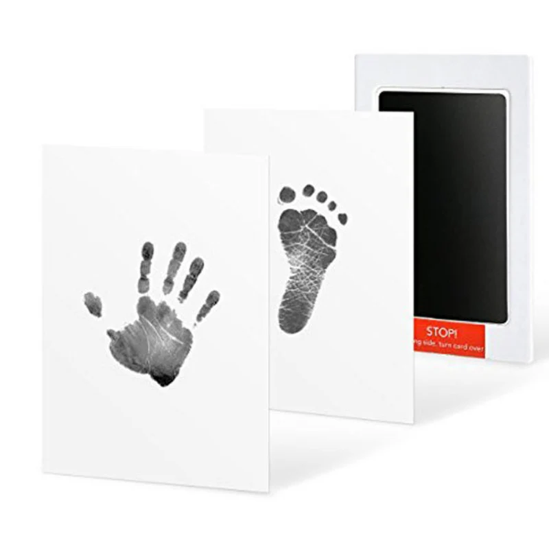 AMISSA Baby Handprint отпечаток ноги нетоксичный новорожденный отпечаток руки Inkpad водяной знак Детские сувениры литье глиняные игрушки подарок - Цвет: Черный