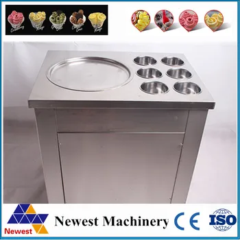 

Free ship new type 220V 110V single pan fried ice cream machine 7400w fry ice cream roll machine round pan frying cream maker