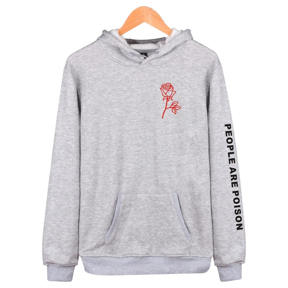 Grey hoodie with roses Clearance