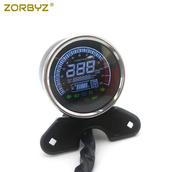 

ZORBYZ Black Motorcycle LCD Digital Instrument Panel Multi-Function Meter Speed Meter Odometer Tachometer Gauge Motorbike