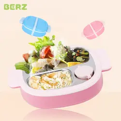 BERZ Детские блюд пластины из нержавеющей стали водостойкая скатерть комплект для маленьких для кормления ребенка съесть Еда суб-сеточная