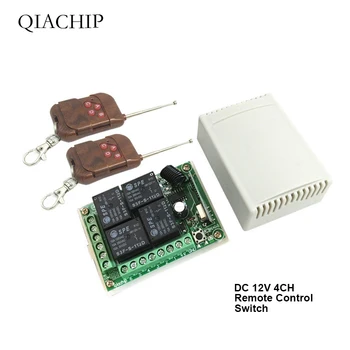 

QIACHIP 433Mhz Universal Wireless Remote Control Switch DC12V 4CH Relay Receiver Module & 2PCS 4 CH Remote 433 Mhz Transmitter