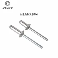 100 шт. M2.4/M3.2/M4 самостоятельно подключаемые заклепки алюминиевая заклепка с полукруглой головкой оправки слепые заклепки для ногтей для заклепок Pop Rivets для мебели автомобиля летательный аппарат