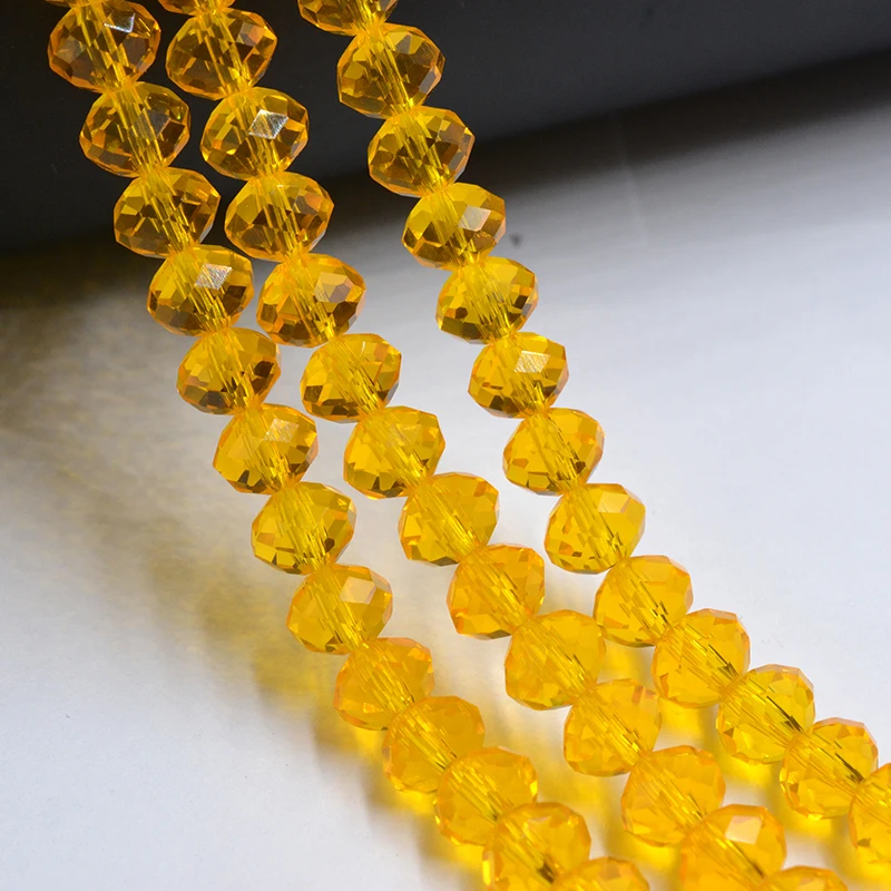 Buy 50pcs yellow Color 4*6mm Bicone Crystal Beads