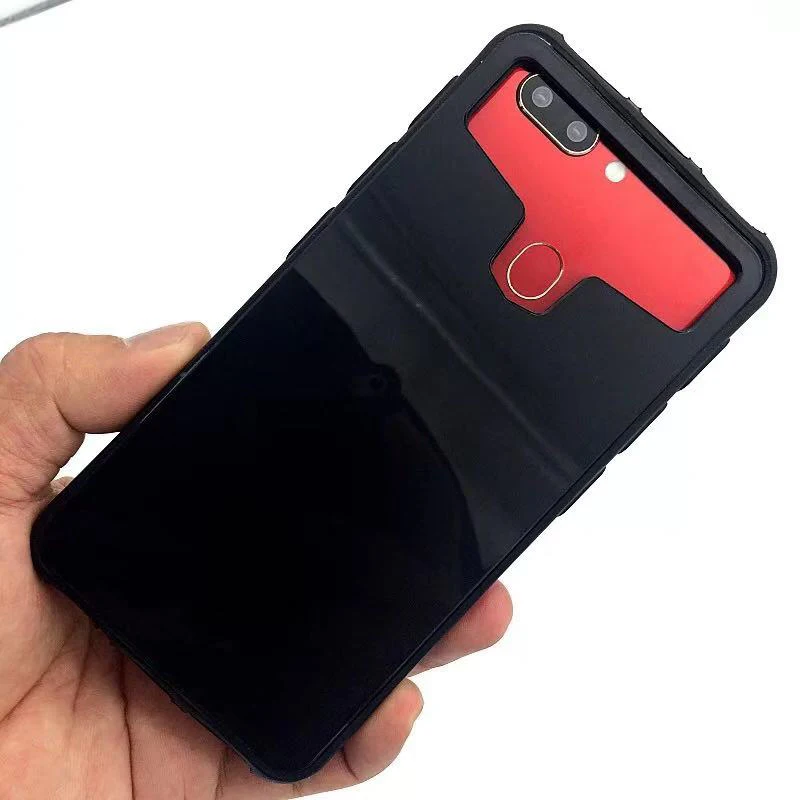 Universal smart magnet holder silicone window gloss pc back mirror glass design mobile phone cover case-10