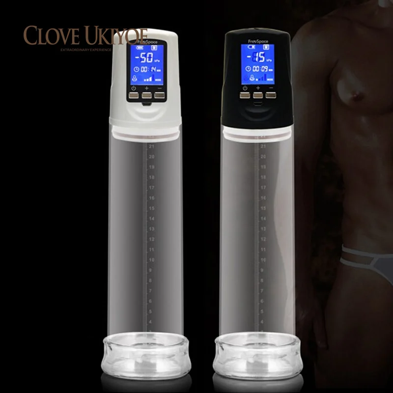 Aumento de pene LED Cristal líquido potente Usb recargable automático aumento de pene bomba potenci
