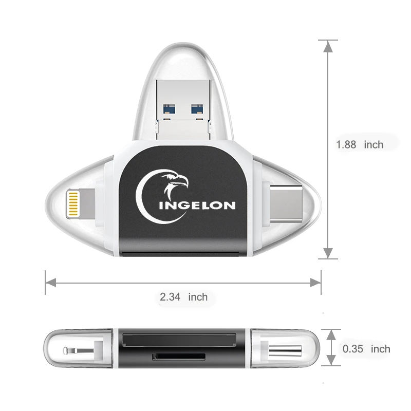 Адаптер Ingelon carte sd usb micro SD карта usb typec otg кард-ридер no3.0 USB micro usb для адаптера lightning аксессуары для ПК