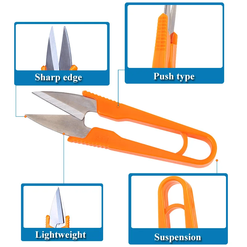 2 шт. u-образные мини-ножницы для рыбалки, швейные ножницы-кусачки, ножницы для рыбной ловли, инструменты для лески, разные цвета, B126
