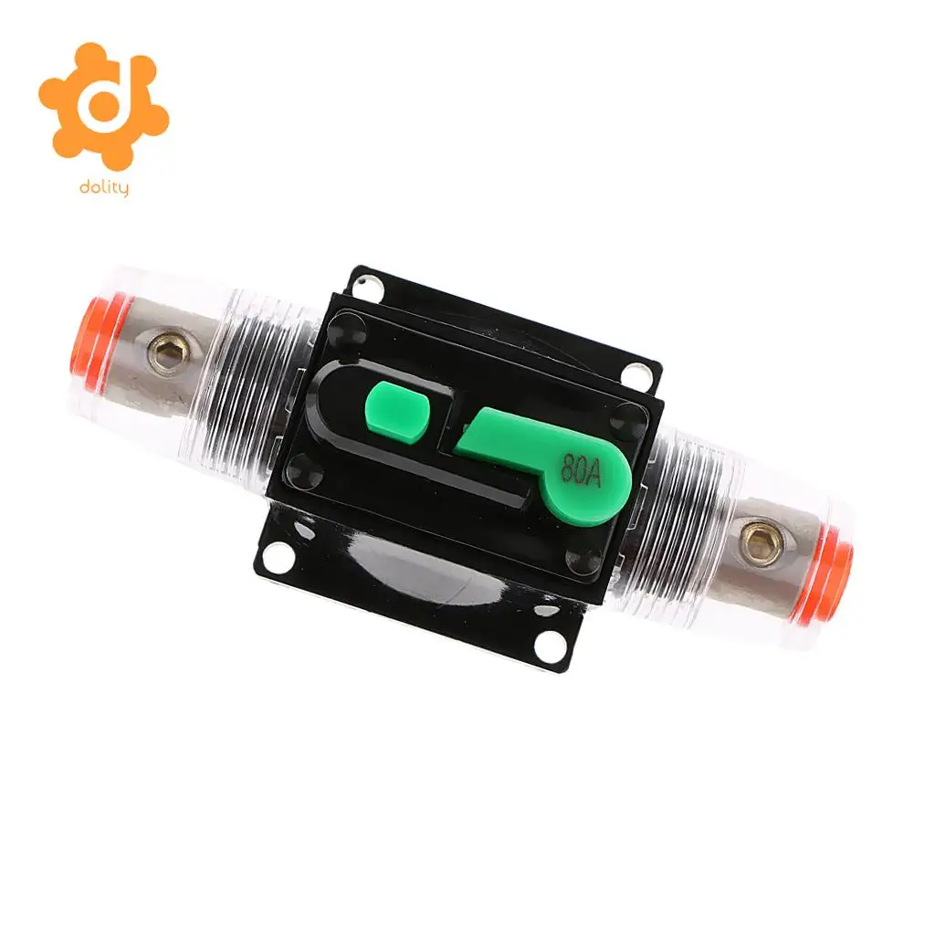 In-Line Manual Reset Circuit Breaker Car Stereo for AUDIo Fuse 12V/24V/32V 100A 80A 60A 15A 10A