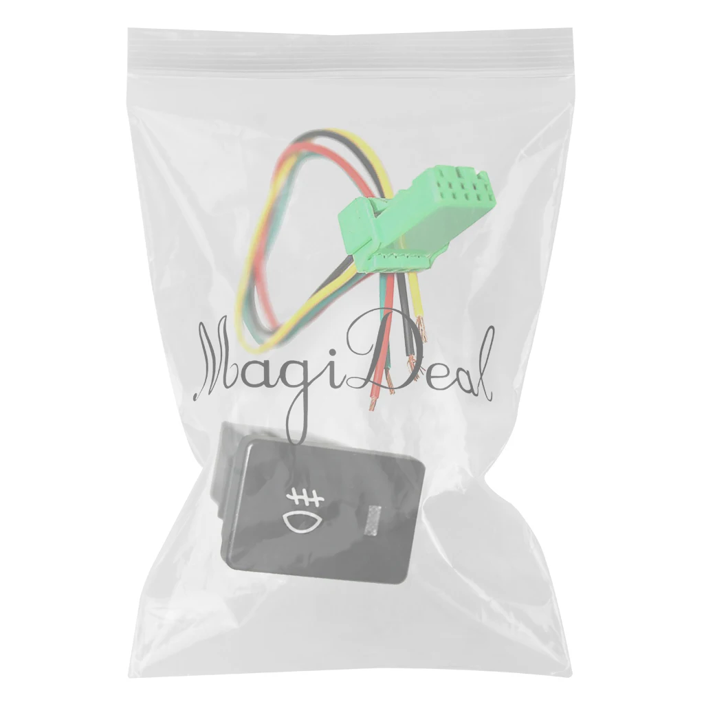 LED Push Button on-off Switch with Connector Wire Kit for Toyota - Headlight Fog Light Parking Light Power Symbol -White