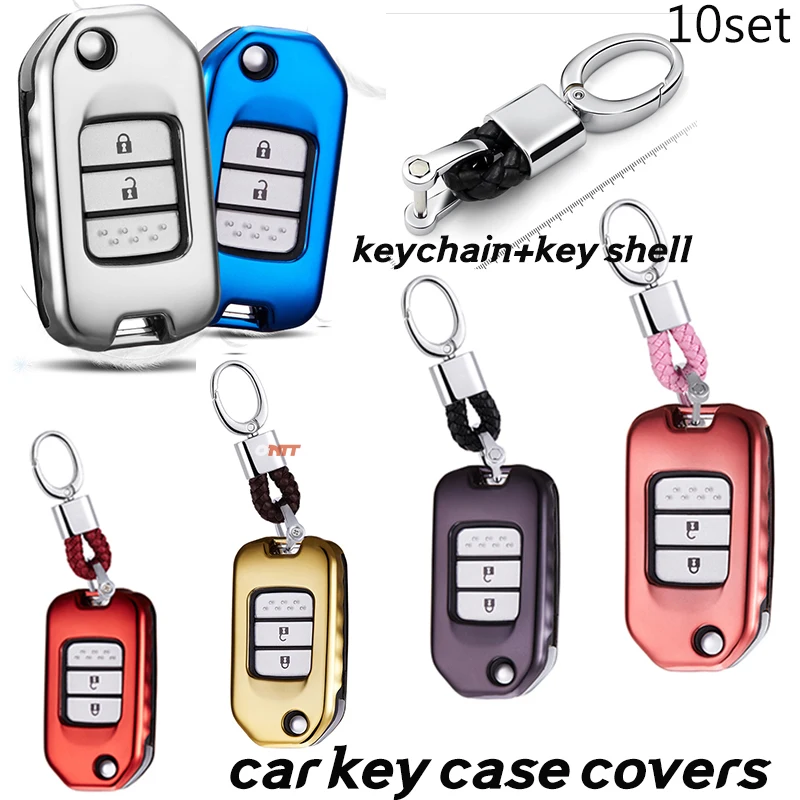 

10SET Soft TPU Car Remote Key Shell Cover Holder For Honda XRV CRV Accord Crown Civiv Spirior Fit Jade Car Key Case Accessories
