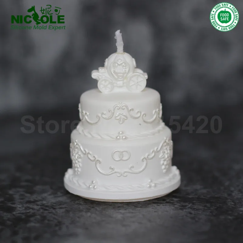Homemade Wedding Cake Decoration Silicone Candle Soap Molds