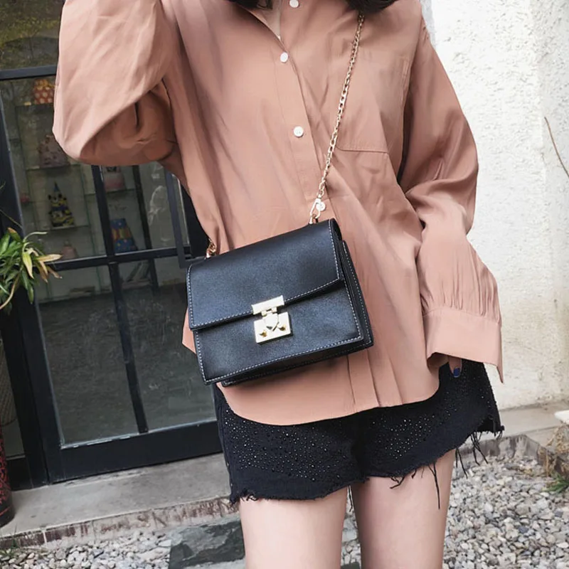 

Women Waterproof Mini Leather Shoulder Bag with Adjustable Metal Chain LXX9