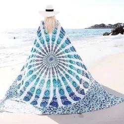 Летние пляжные коврики квадратный Этническая пляжное полотенце с узором Йога шифоновый палантин скатерть гобелены