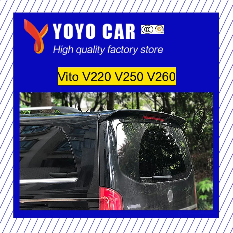 

Hot sale New design ABS black white primer unpainted color car rear wing roof spoiler for Vito V220 V250 V260 2016 2017 2018