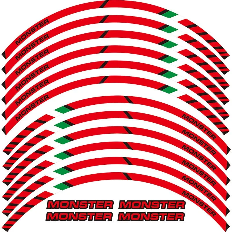 Высокое качество 12 X толстый край внешний обод наклейки в полоску колесные наклейки подходят для всех DUCATI MONSTER 695 696 796 1100S 1100 797 821 795