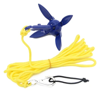 

Fishing Kayak Boating Foldable Aluminum Anchor Kit with Rope for Canoe Kayak Small Boat