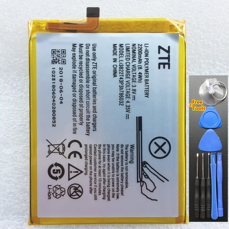 

High Quality Li3822T43P3h786032 2200mAh Battery For ZTE Blade T660 T663 V6 D6 X7 Z7 A511 A513 A515 BA511 BA513 BA515+ Tools