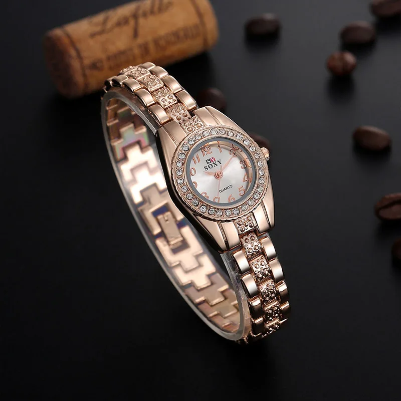

Fashion Luxury Rhinestone Bracelet Quartz Watch Women Fashion Rose Gold Watch Women Wrist Watches Hour Relogio Feminino PIC0027